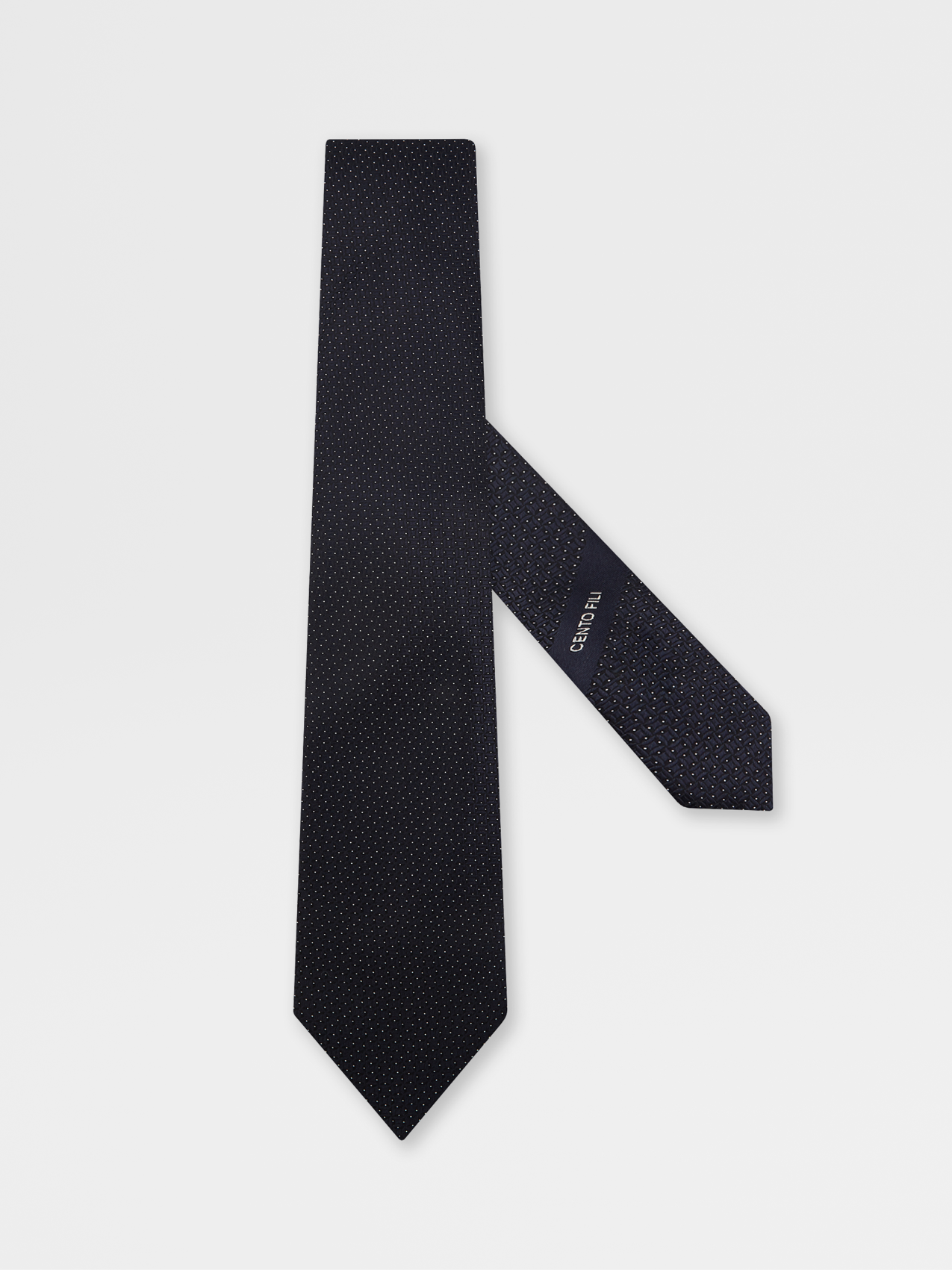 Dark Blue CENTO FILI Silk Tie
